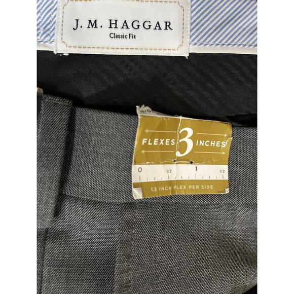 Haggar Classic Fit Pleated Premium Dress Pants 40x29 Cuffed Leg Extendable Waist - Picture 5 of 6